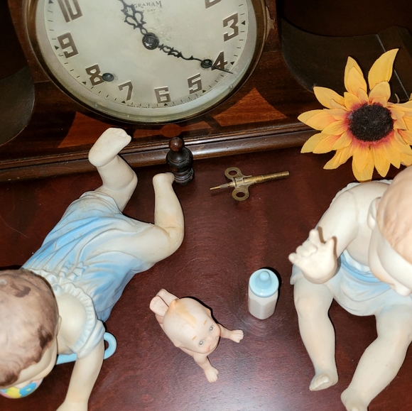 TWIN PIANO BABIES with Kewpie doll, rattle, bottle, and binkie - Picture 7 of 7